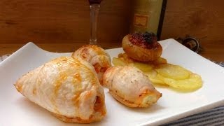 Pechuga rellena de sobrasada con miel piñones y camembert [upl. by Hayton]