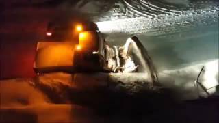 Eine Winternacht in ClausthalZellerfeld Schneeräumung mit Unimog U500 und Schneefräse [upl. by Rafe]