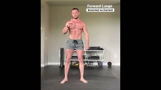 Forward Lunges  Incorrect vs correct way to perform the exercise [upl. by Alfonzo713]