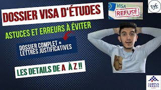 visa d’études en France VFS global  Dossier complet بالتفصيل  les lettres justificatives 🇫🇷 [upl. by Anilyx]