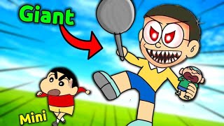 GIANT vs Mini Challenge 😱  Shinchan Vs Nobita 😂 [upl. by Dante412]