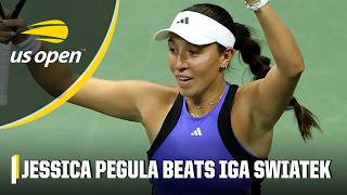 Jessica Pegula defeats Iga Swiatek to make her first career grand slam semifinal  2024 US Open [upl. by Atenaz]