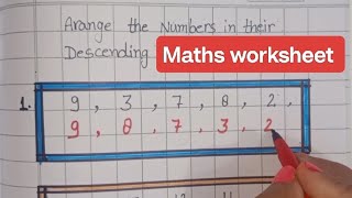 Maths worksheetascending order descending ordermaths worksheet for UKG LKG 1st class [upl. by Naloc]