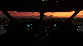 Cockpit THAI A310  Landing at Bangkok DMK Airport Sunset [upl. by Guglielma]