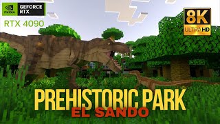 Minecraft RTX 4090 4k  Prehistoric Park Map Full Tour  Jurassic park Dinosaurs EL SANDO [upl. by Urania]