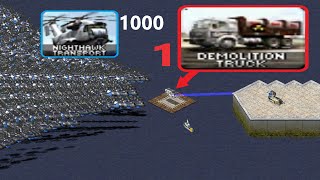 1 Airborne Demolition Truck vs 1000 Nighthawk  Red Alert 2 YR [upl. by Arvy]