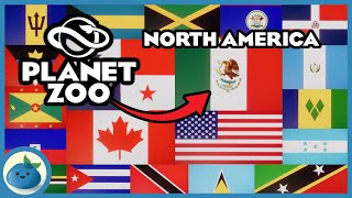 All North American Flags  Planet Zoo Speedbuild  Workshop Item [upl. by Annaej182]