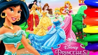 Disney Princess CinderellaRapunzel Arielsnowwhiteaurora and Jasmine Coloring Page  COMPILATION [upl. by Cati479]