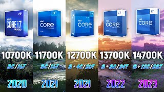 i7 10700K vs i7 11700K vs i7 12700K vs i7 13700K vs i7 14700K  5 Gen Difference [upl. by Aryek]