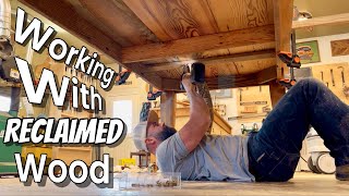 Reclaimed Wood Tips and Tricks  Easy DIY Salvaged Wood Dining Table [upl. by Margret]