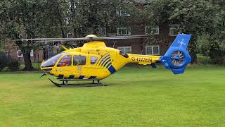 GNWEM North West Air Ambulance EC135 windy departure  Noddys PF Chadderton Oldham 270824 [upl. by Abrahams]