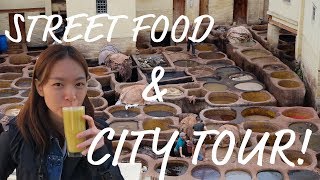 Morocco Day 3 Tannery and STREET FOOD [upl. by Zwart]