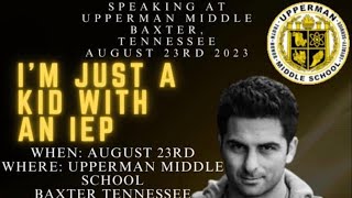 Speaking at Upperman Middle School Baxter Tennessee 1200 students [upl. by Assirac]