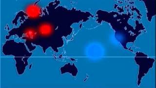 A TimeLapse Map of Every Nuclear Explosion Since 1945  by Isao Hashimoto [upl. by Adnolrehs]