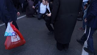 Israeli police detain ultraOrthodox Jewish men protesting military recruitment in Bnei Brak [upl. by Julia287]