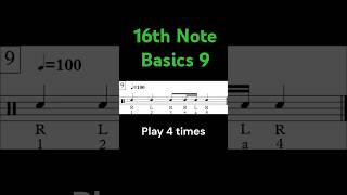 Rhythm Reading 16th Note Basics 9 100 bpm 16thnotes shorts rhythm music drums [upl. by Ewart]