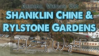 Aerial Views of Shanklin Chine and Rylstone Garden Cliffs Isle of Wight [upl. by Alikahs]