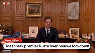 TERUGKIJKEN Toespraak premier Rutte over nieuwe lockdown [upl. by Suoinuj130]