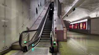 Sweden Stockholm Odenplan Subway Station 1X elevator 2X escalator [upl. by Ayerf]