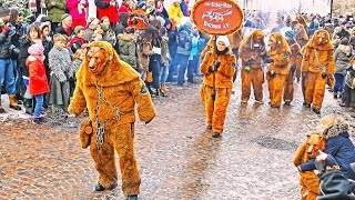 Fasnetsumzug in Pfullingen Gruppe Echaz Bära Betzingen Reutlingen 4K German carnival [upl. by Wendolyn566]