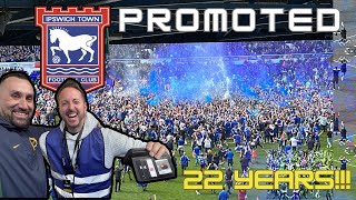 WILD SCENES AS IPSWICH TOWN SECURE PROMOTION BACK TO THE PREMIER LEAGUE Ultras AND pyros 🧨 [upl. by Ynattirb]