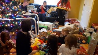 Christmas morning 2023 10 children opening presents Part 2 [upl. by Florella979]