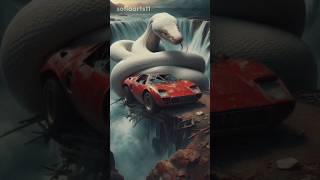 Unreal Scene White Snake Wraps a Lamborghini Tightexplore nature shorts anaconda lamborghini [upl. by Solotsopa606]