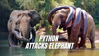 Giant Python Trying to Swallow Elephant in Park  Constrictor Snake Attacks 😱😭 [upl. by Everest]