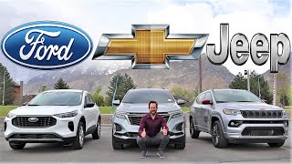 2023 Ford Escape Vs Chevy Equinox Vs Jeep Compass Which American Crossover Is Best [upl. by Cooke]