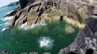 Cornwall England Cliff Jumping and Coasteering  Porthleven South Coast Diving [upl. by Seta]