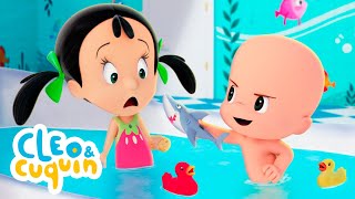 Bath Song with Cuquin  Songs for babies with Cleo and Cuquin  Songs for Kids [upl. by Skelton739]