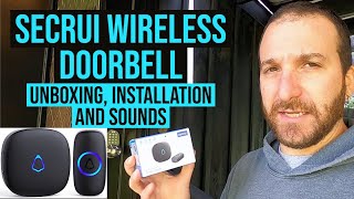 SECRUI Wireless Doorbell Unboxing Installation and 58 Sounds [upl. by Enialedam931]