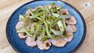 RECETTE 43  Carpaccio de rôti de veau asperges et câpres frits  Fabrice Mignot [upl. by Mayor328]