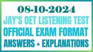 OET LISTENING TEST 08102024 oet oetexam oetnursing oetlisteningtest [upl. by Reel]