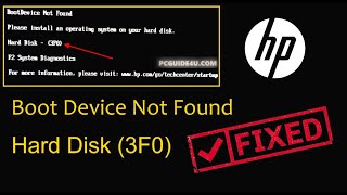 Fix Boot Device Not Found Hard Disk 3F0 Error  HP Laptop 100 Fix pcguide4u [upl. by Llenrahc]