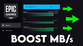 COMO AUMENTAR A VELOCIDADE DE DONWLOAD DA EPIC GAMES LAUNCHER BAIXARINSTALAR MAIS RÁPIDO [upl. by Maffa]
