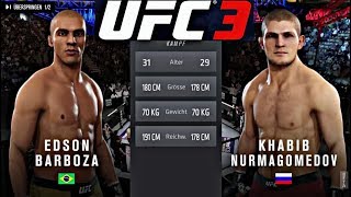 UFC 3 BETA  Khabib Nurmagomedov vs Edson Barboza Online Match [upl. by Einoj]