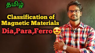 ClassificationMagneticMaterialsDiamagneticParamagneticFerromagneticPhysics 12TamilMurugaMP [upl. by Ordisy]