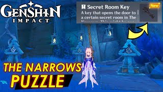 The Narrows Puzzle Secret Key to Door  Genshin Impact [upl. by Nonarb981]