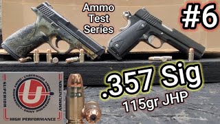 357 Sig Ammo Testing Series 6 UNDERWOOD 115gr JHP  5quot AND 425quot Barrels  AccuracyGel [upl. by Eniamurt]