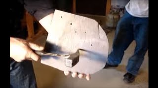 Punching Holes in Roofing Slate with a Slate Hammer [upl. by Servetnick]