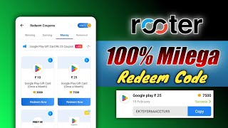 Rooter App Se Redeem Code Kaise Le । Rooter Google Play Redeem Code [upl. by Rehotsirhc]