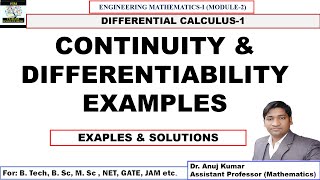 Continuity and differentiability Examples  Continuous Function but not Differentiable  Continuity [upl. by Stacee]