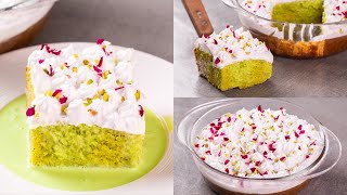 TRENDING PISTACHIO MILK CAKE  TRES LECHES PISTACHIO MILK CAKE  EGGLESS amp WITHOUT OVEN  NOven [upl. by Gilud]