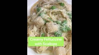 Creamy Fettuccine with Scallops Recipe  Recipe Lockdown [upl. by Grunberg]