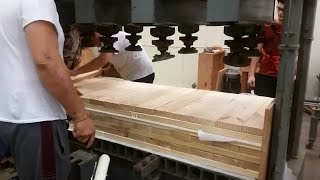 Demonstration of Cross Laminated Timber CLT Production using a Cold Press 2016 [upl. by Aklim]