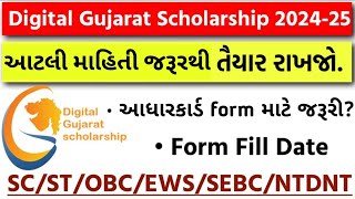 Digital Gujarat Scholarship 202425  Scholarship important information 2024  SCSTOBCEWS Update [upl. by Ardnuahs806]