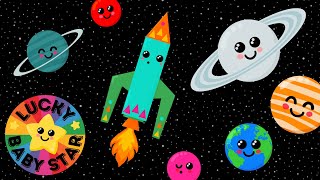 Babys 1st Space Adventure Baby Sensory Fun  Colourful Rockets amp Planets  High Contrast Video [upl. by Acnayb]