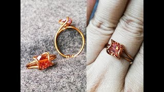 How to make easy prong ring with faceted gemstones  Wire Wrapping Ideas 34 [upl. by Hayley]