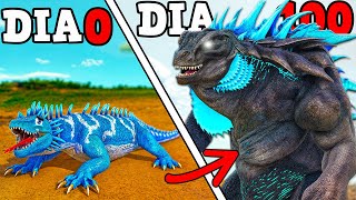 A PEQUENA MEGALANIA VARAN SOLITARIA EVOLUIU PARA O GIGANTE E NOVO VARAN GODZILLA 100 DIAS ARK [upl. by Boleyn]